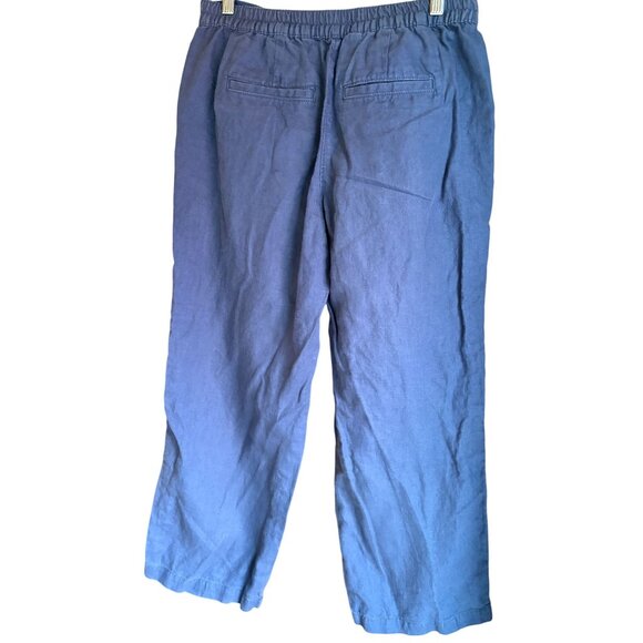 L.L. Bean Classic Fit Straight Linen Pants Size 10 PET Dark Blue 100% Linen - Picture 2 of 11